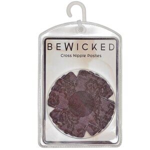 X Cross Shaped Self Adhesive Lace Pasties - Tan